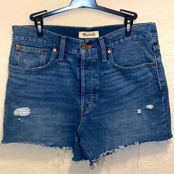Madewell Dad Jean Denim Button Front Shorts - Size 27 - Picture 2 of 9